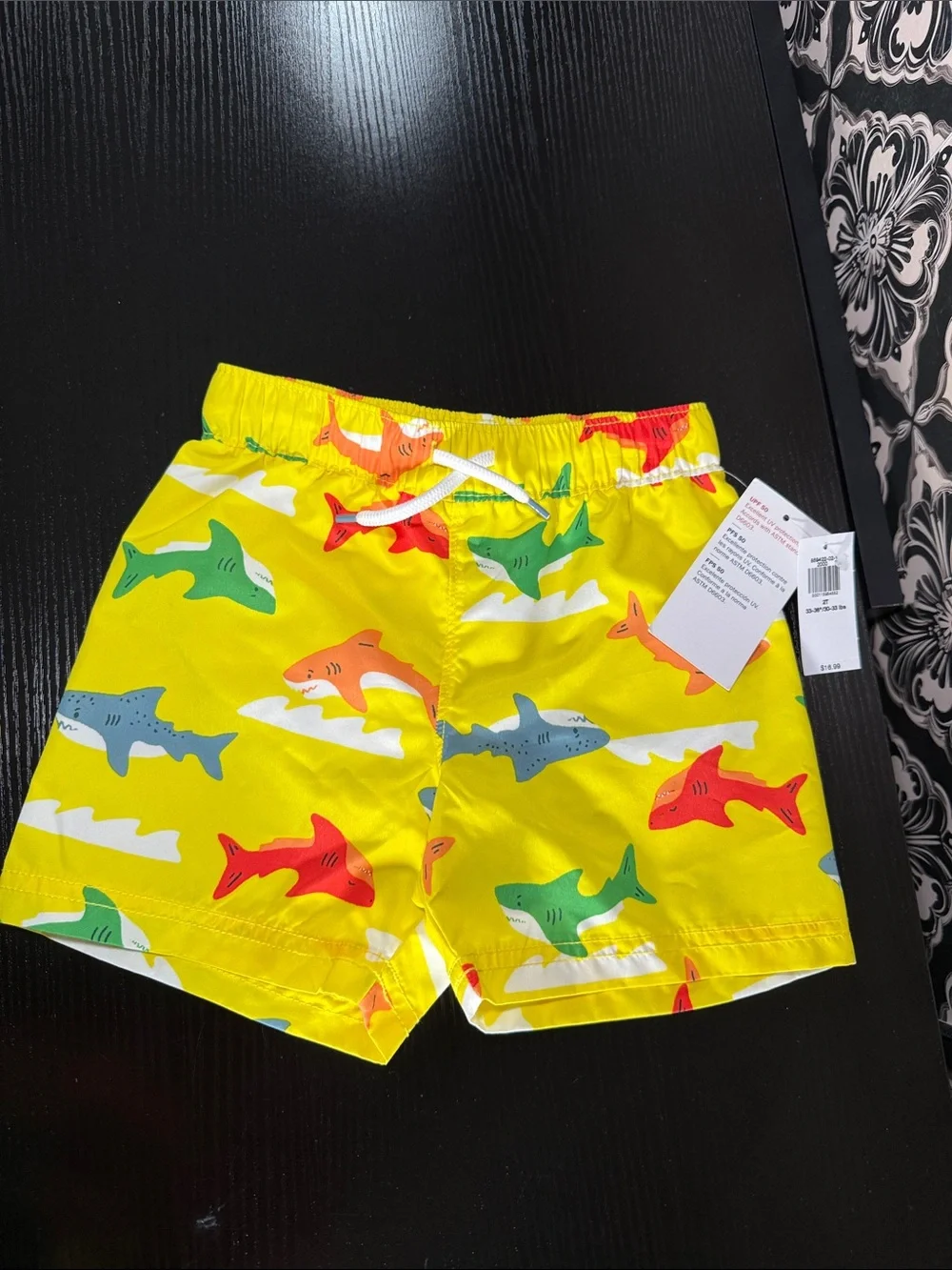 Old Navy Yellow Shark Print Swim Shorts